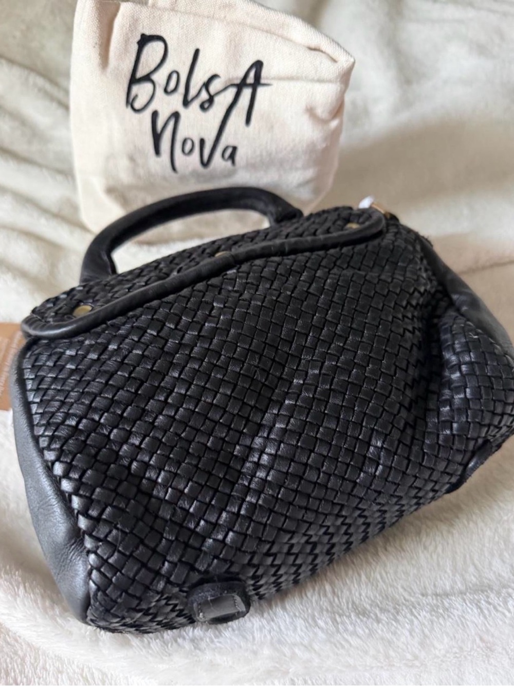 Bolsa Nova Lily Black Italian Crossbody Bag - Picture 6 of 7